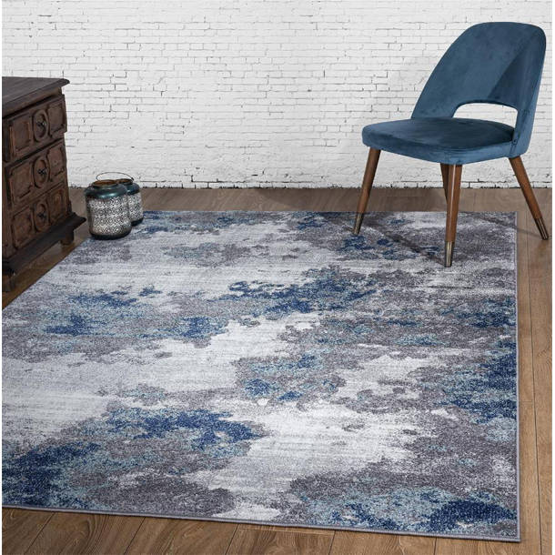 17 Stories Thorold Abstract Blue Area Rug & Reviews Wayfair